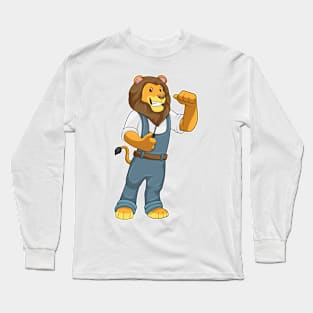 Lion as Handyman Screwdriver Long Sleeve T-Shirt